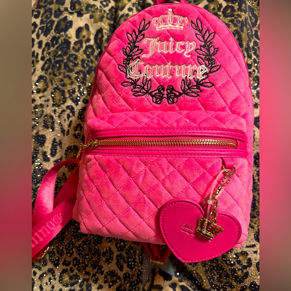 y2k style Velour backpack ✨💕Hot Pink Backpack Juicy Couture